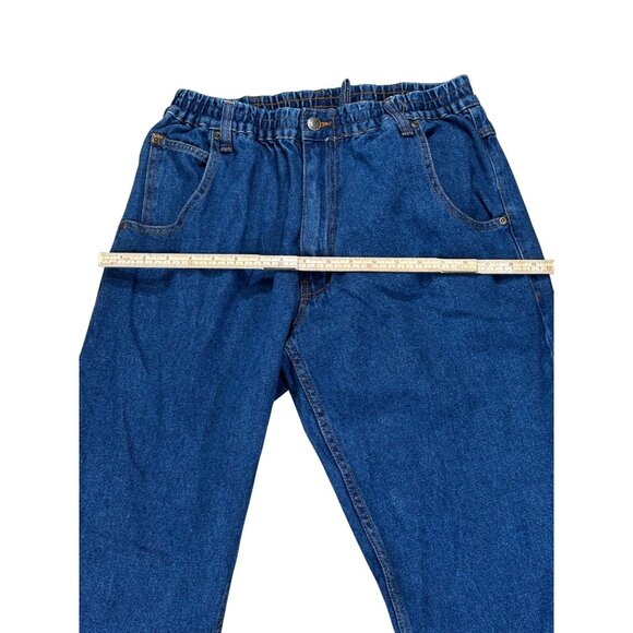 Casual Joe Mens Relaxed Fit Elastic Waist Blue Denim Jeans Size 34/S 100% Cotton - Picture 10 of 10